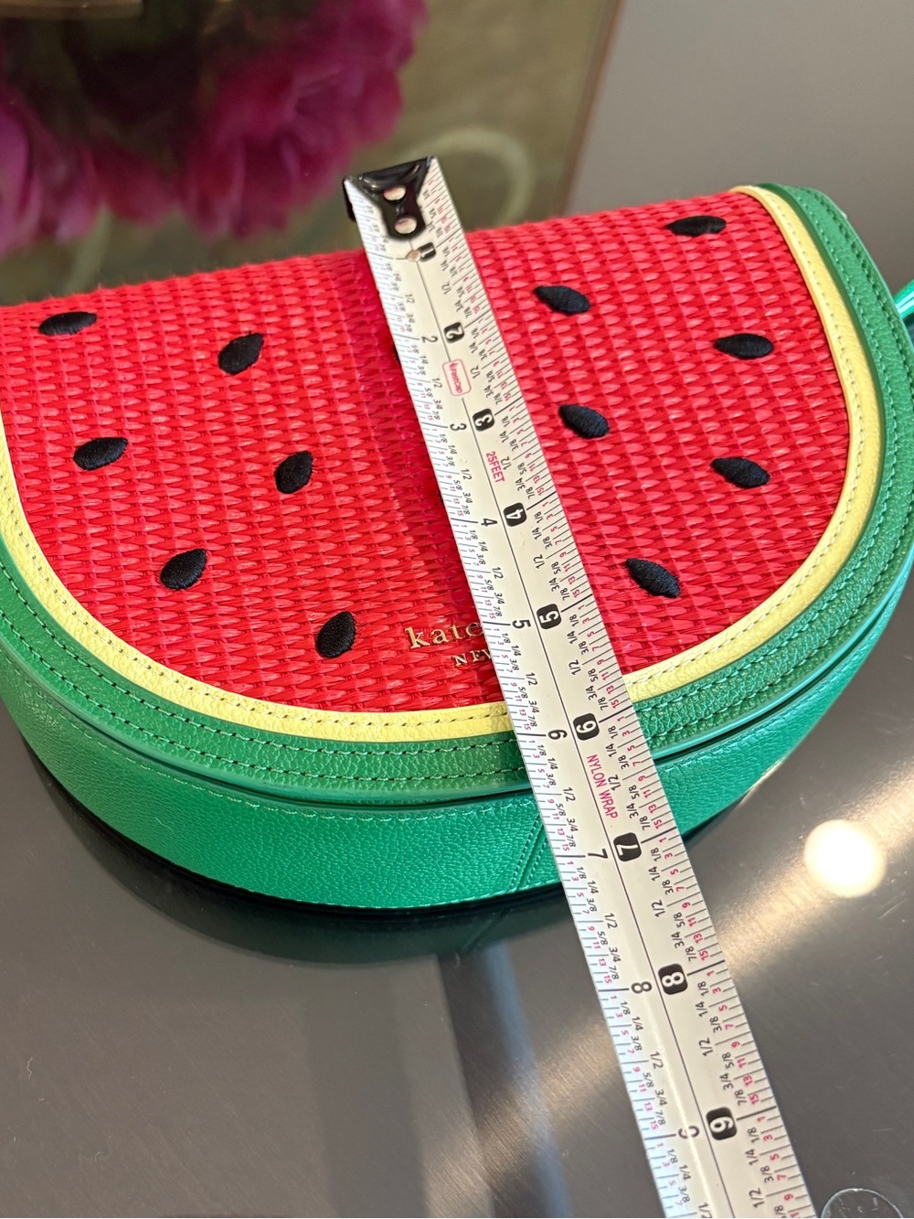 Kate Spade Watermelon Crossbody Purse with Matching Bag Charm / Coin Purse - Picture 7 of 16